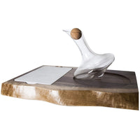 Just Right 750ml Wine Decanter with marble Charcuterie board set in a Walnut Tray