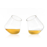 Two 5 oz handmade glasses for when you need just a tad bit.   The revolving motion aerates the liquid. Aeration, simply means exposing the liquid to air or giving it a chance to "breathe" before drinking it. The reaction between gases in the air and beverages changes the flavor.       Dishwasher Safe.  Top Rack without heated dry.