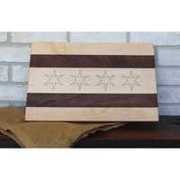 Chicago Flag Maple and Cherry Wood Cutting Board