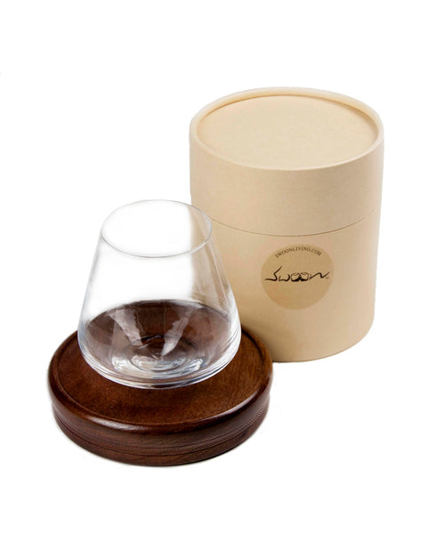 Swoon 12oz Wine Glass with Wood Coaster