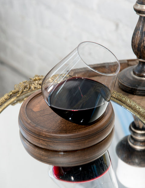 Swoon 12oz Wine Glass with Wood Coaster