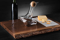 JR Marble Live Edge Walnut Stand with Marble Charcuterie Board