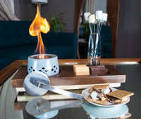 Flaming S'mores Set and Wood Stand